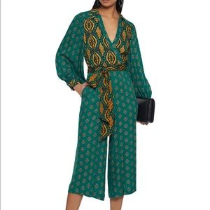 Alice + Olivia Green Olson Wide Leg Jumpsuit